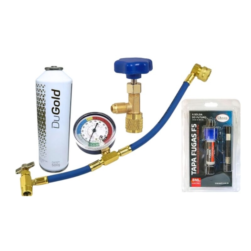 kit manifold/manometro ar condicionado automotivo exclusivo Renault megane com tapa fugas