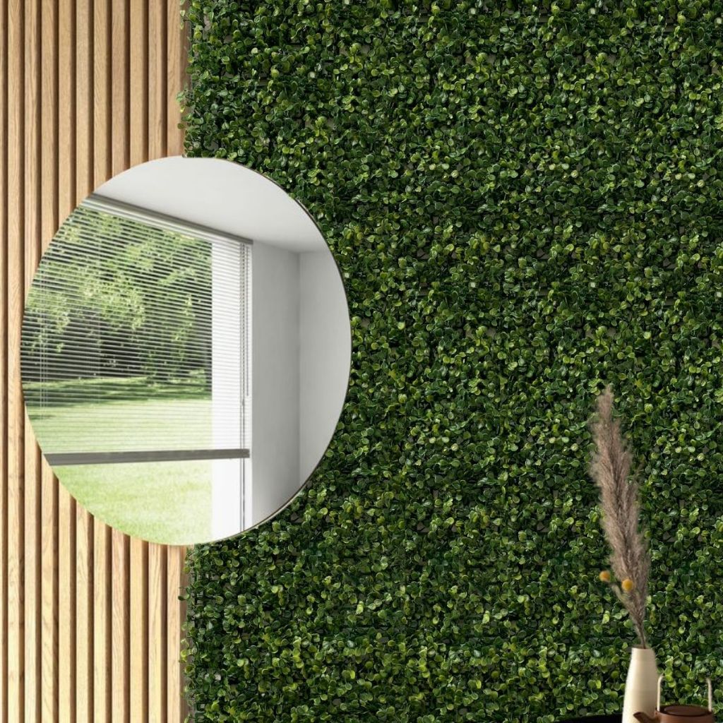 Kits de Placas Buxinho Artificial 25x25cm Jardim Vertical Parede Verde Decoração Ambientes