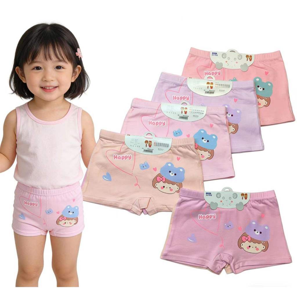 Kit 6 Calcinhas Algodão Infantil Shortinho  Estampada Box Meninas 2 a 12 anos Confortável Respiravel Escola Inverno