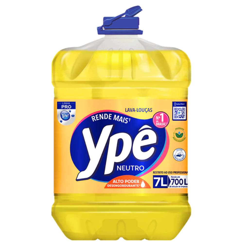 Detergente Líquido Ypê Pro 7 Litros Neutro Original Ypê