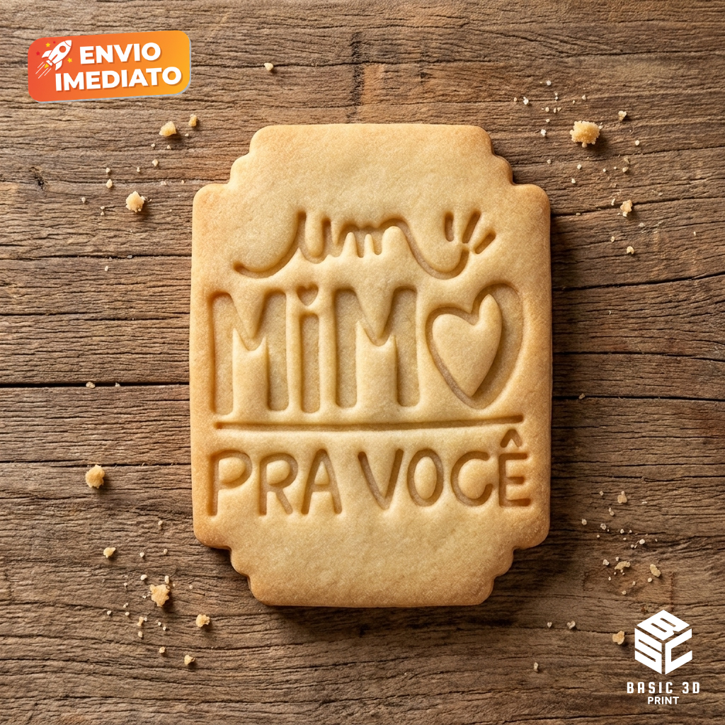 Cortador e Marcador Um mimo para você 5cm Molde de Biscoito Decorado para Confeitaria Artesanal
