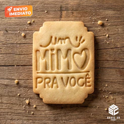 Cortador e Marcador Um mimo para você 5cm Molde de Biscoito Decorado para Confeitaria Artesanal