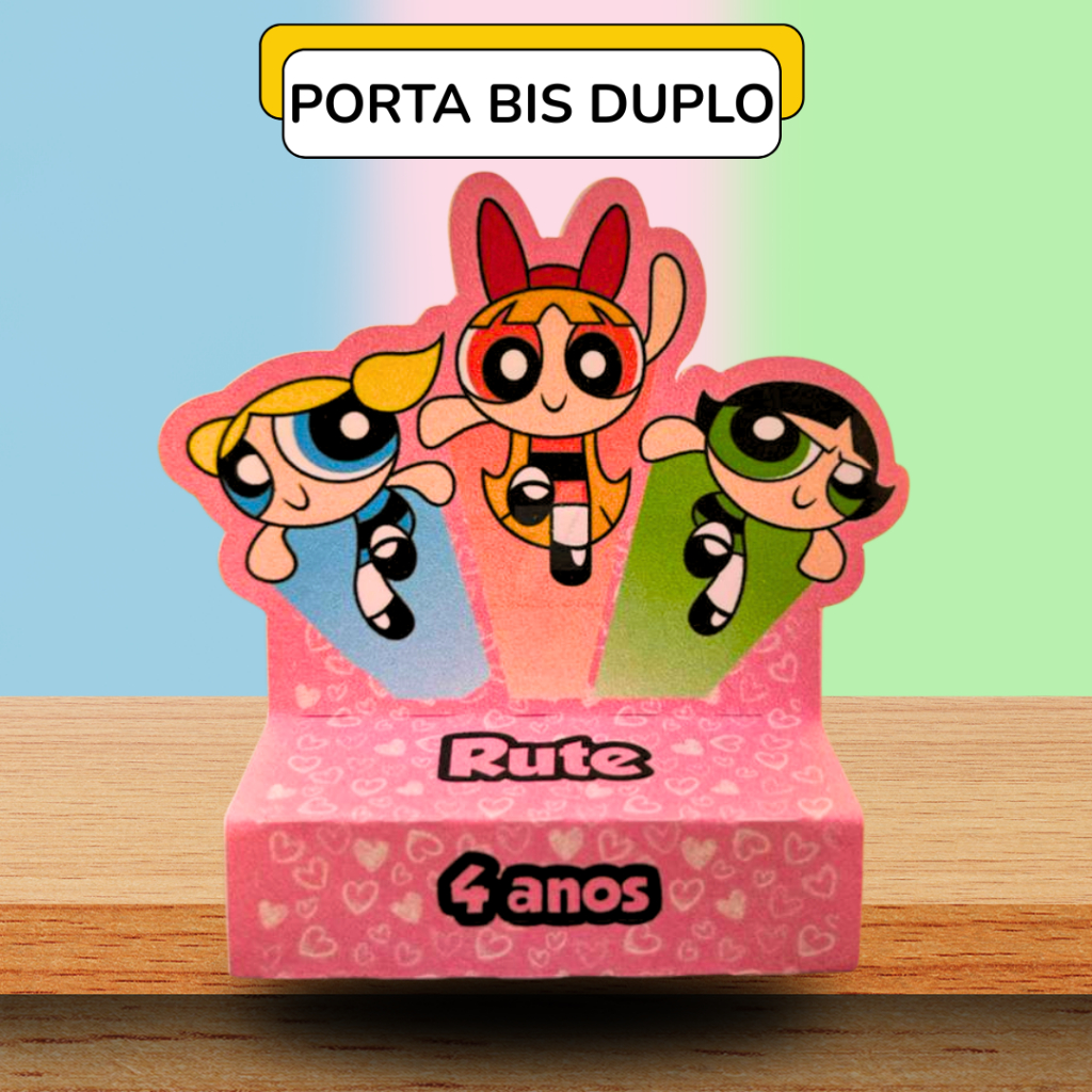 20 Porta Bis Duplo Personalizado Meninas Super Poderosas–Lembrancinha Festa, Aniversário, Decoração