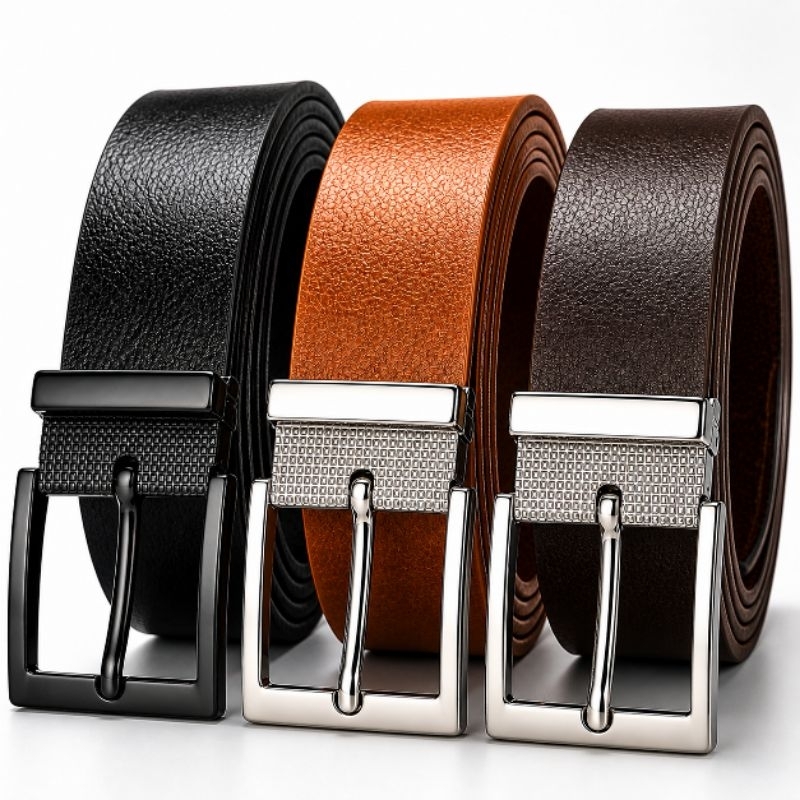Kit 3 Cinto Masculino Couro Montana Sintético - 125 CM ou 150 CM (Plus Size) Cinta Casual Social