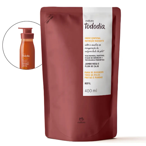 Refil Hidratante Tododia Jambo Rosa Flor De Caju 400ml Fragrância Jambo Rosa e Flor de Caju