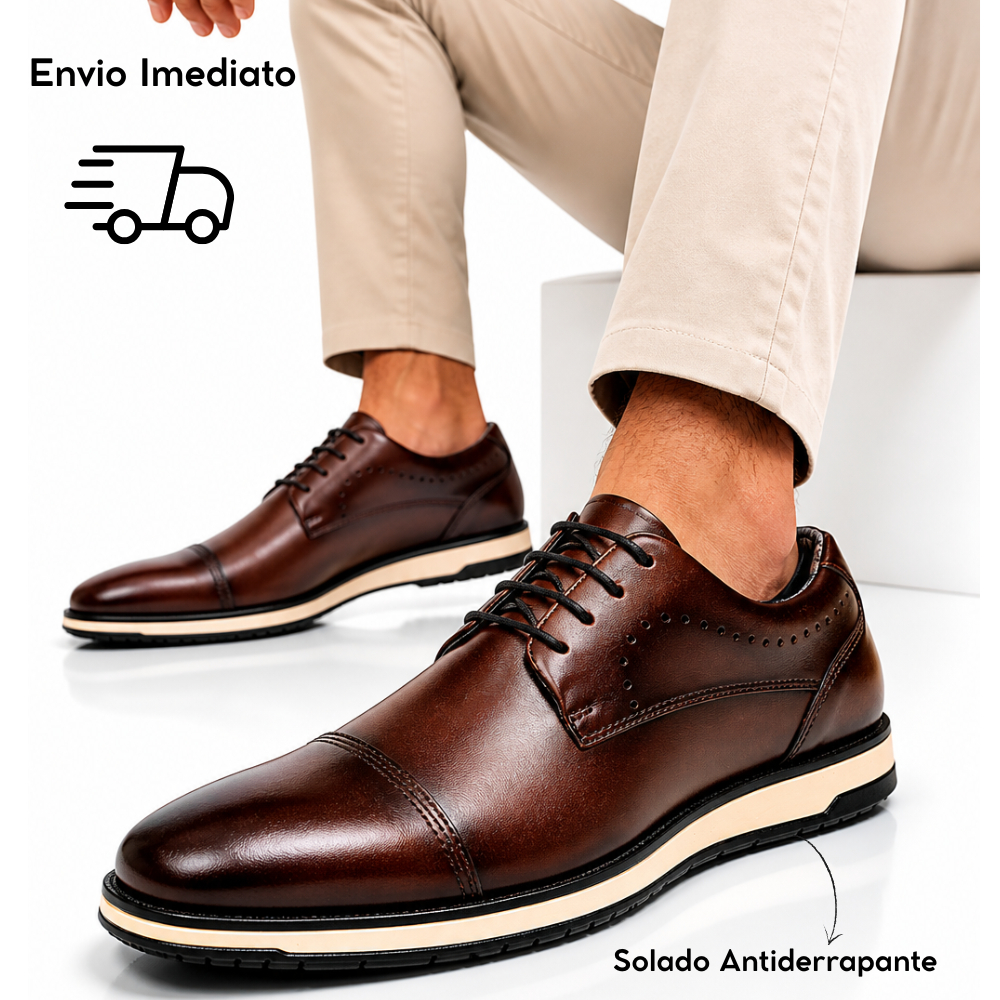 Sapato Social Masculino Oxford Casual Confortável Com Cadarço Antiderrapante Elegante Clássico Leve