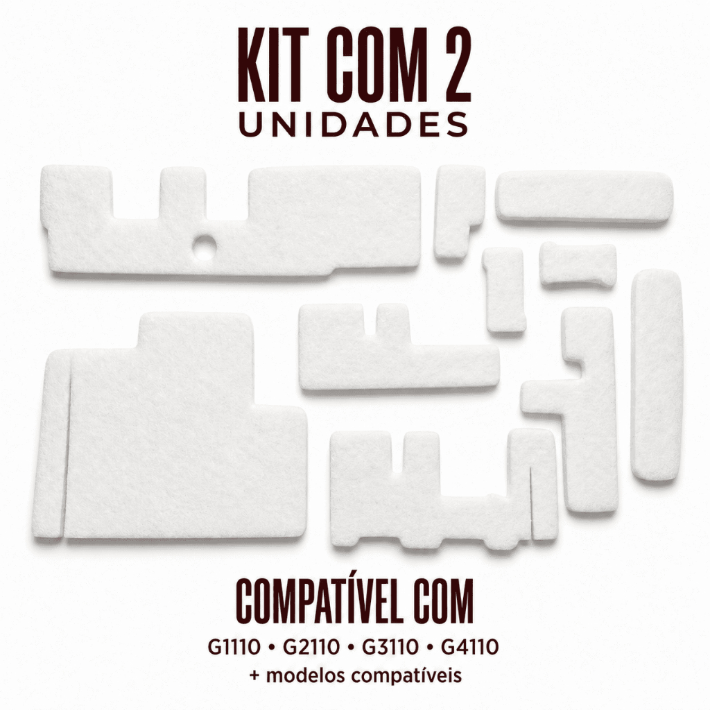 Kit 2 Almofada Absorvente Feltro Canon G1110 G2110 G3110 G3111 G4110 QY5-0593 Alta Absorção