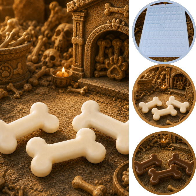 1~5 Forma BWB Simples Semiprofissional, Alto Rendimento Doces Finos Chocolates, Osso Dog. (CHOCO)