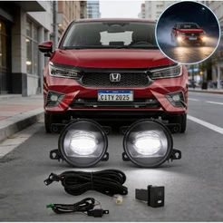 Kit Farol De Milha Led New City A Partir 2025 Botão Original Neblina Serra Serração Farol Farolete Baixo Alto Noite