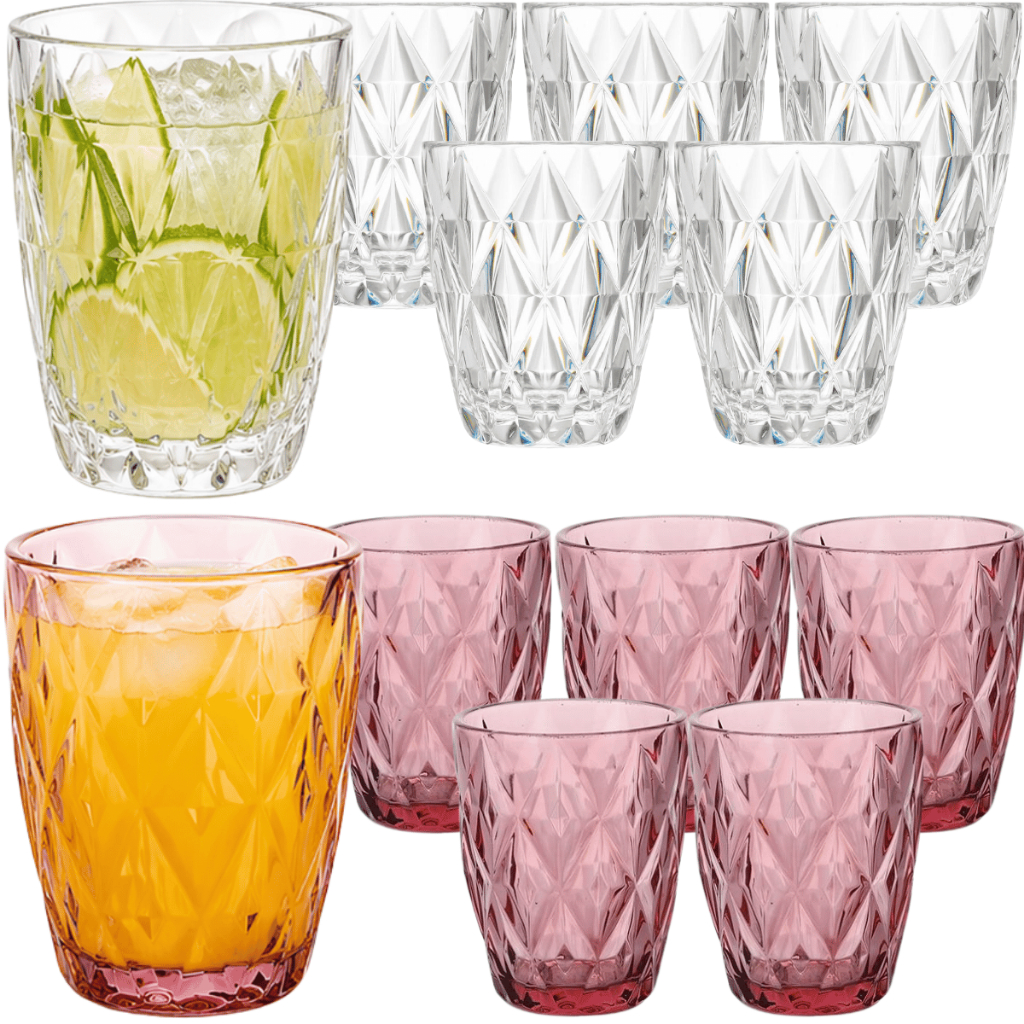 Copo Diamond Vidro Ideal Para Água Suco Refrigerante Whisky Gin Drinks Coquetéis Mesa Posta Elegante