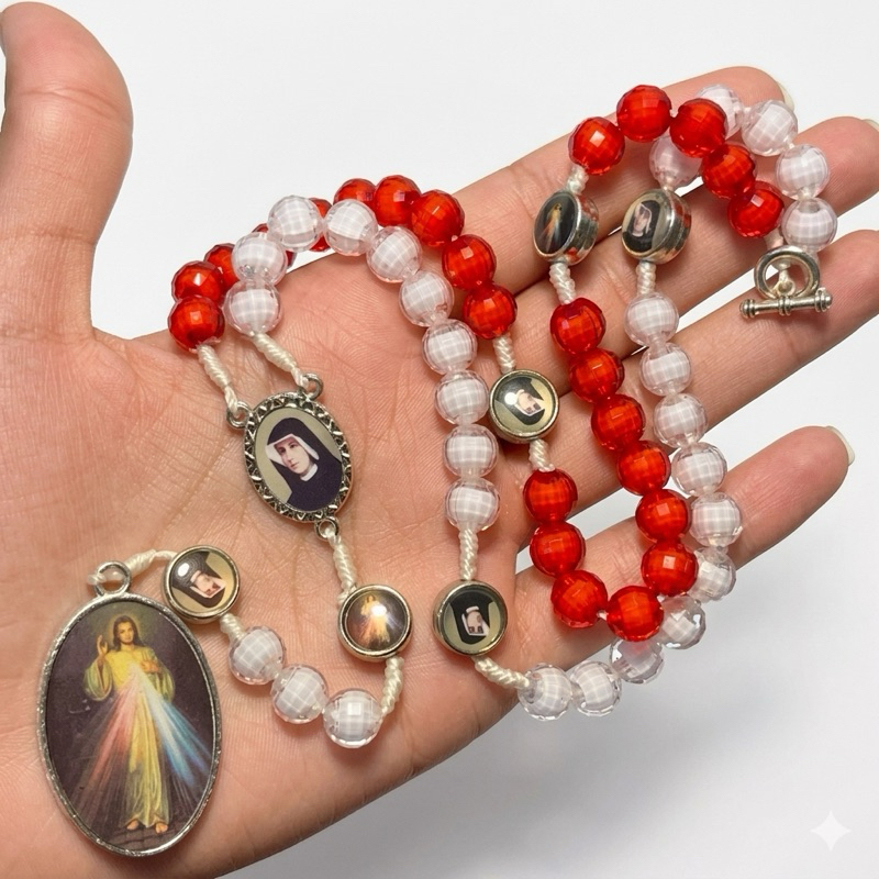Terço Da Misericórdia Original Jesus Misericordioso e Santa Faustina Resinado