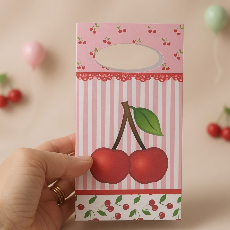 Sacolinha P Cerejinha/Para Festa Infantil/Lembrancinha para Aniversário/Decoração