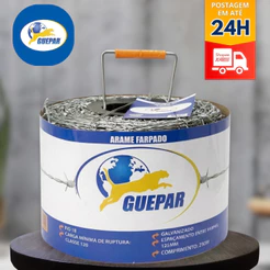 Arame Farpado Galvanizado Alta Resistência Cerca Rural Gado e Segurança 250m Fio 18
