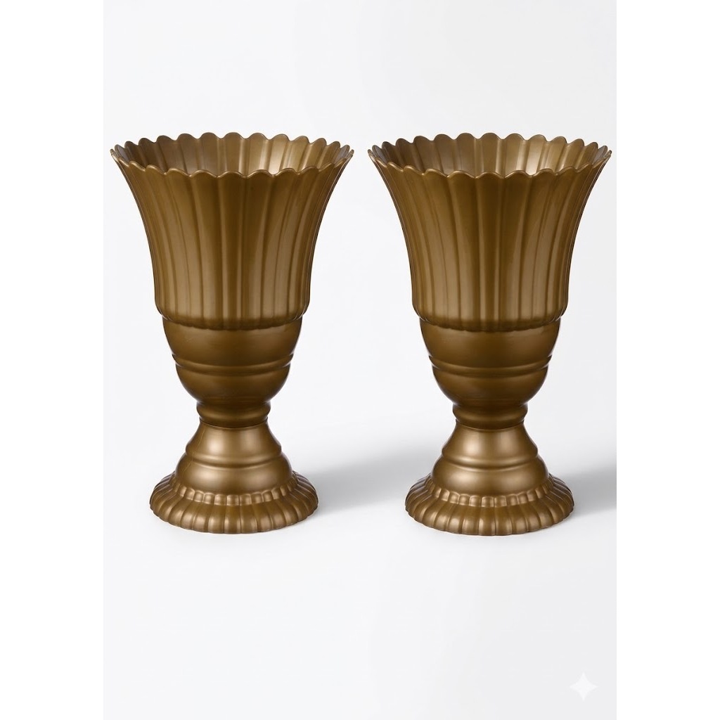 Vaso Real - Vaso Decorativo - Luxo - Centro de Mesa - Plástico - Vaso 20 cm - 2 unidade