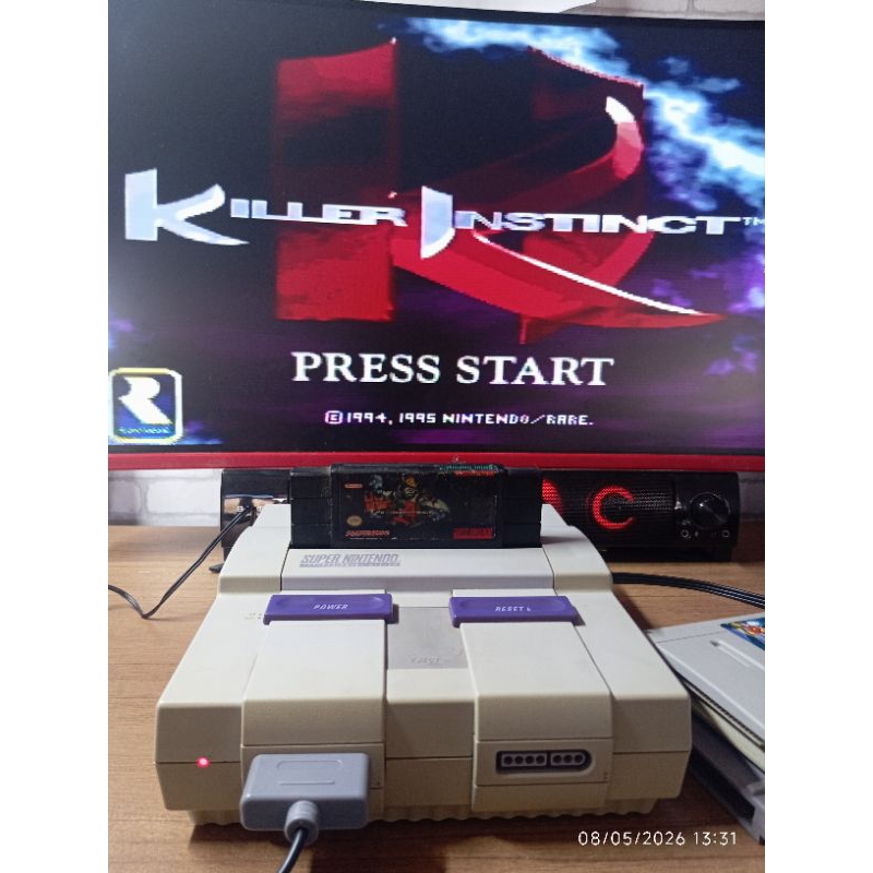 Fita cartucho Killer Instinct com CD trilha do jogo, Super Nintendo Snes