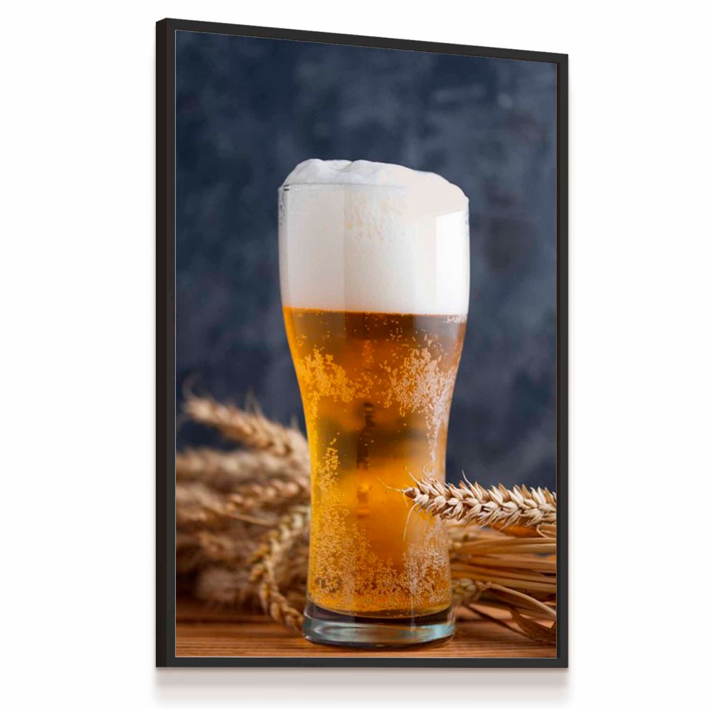 Quadro Decorativo Taça Chopp Cerveja Chopp Bar Pub Boteco Caneca Espuma Churrasco 53x73