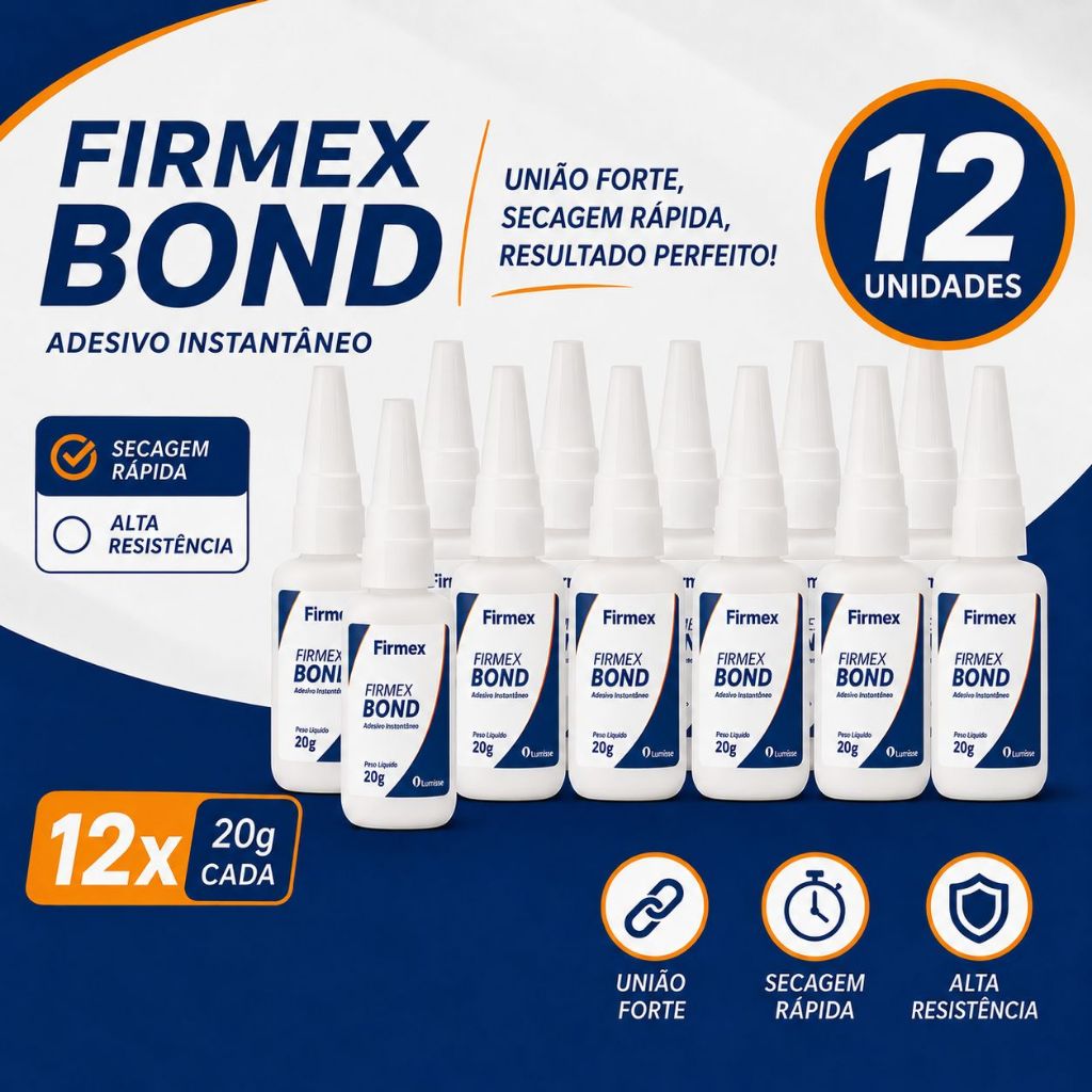 Kit 12 Cola Instantânea Extra Forte 20g Alta Viscosidade Secagem Rápida Multiuso Metal Madeira Plástico Super Cola