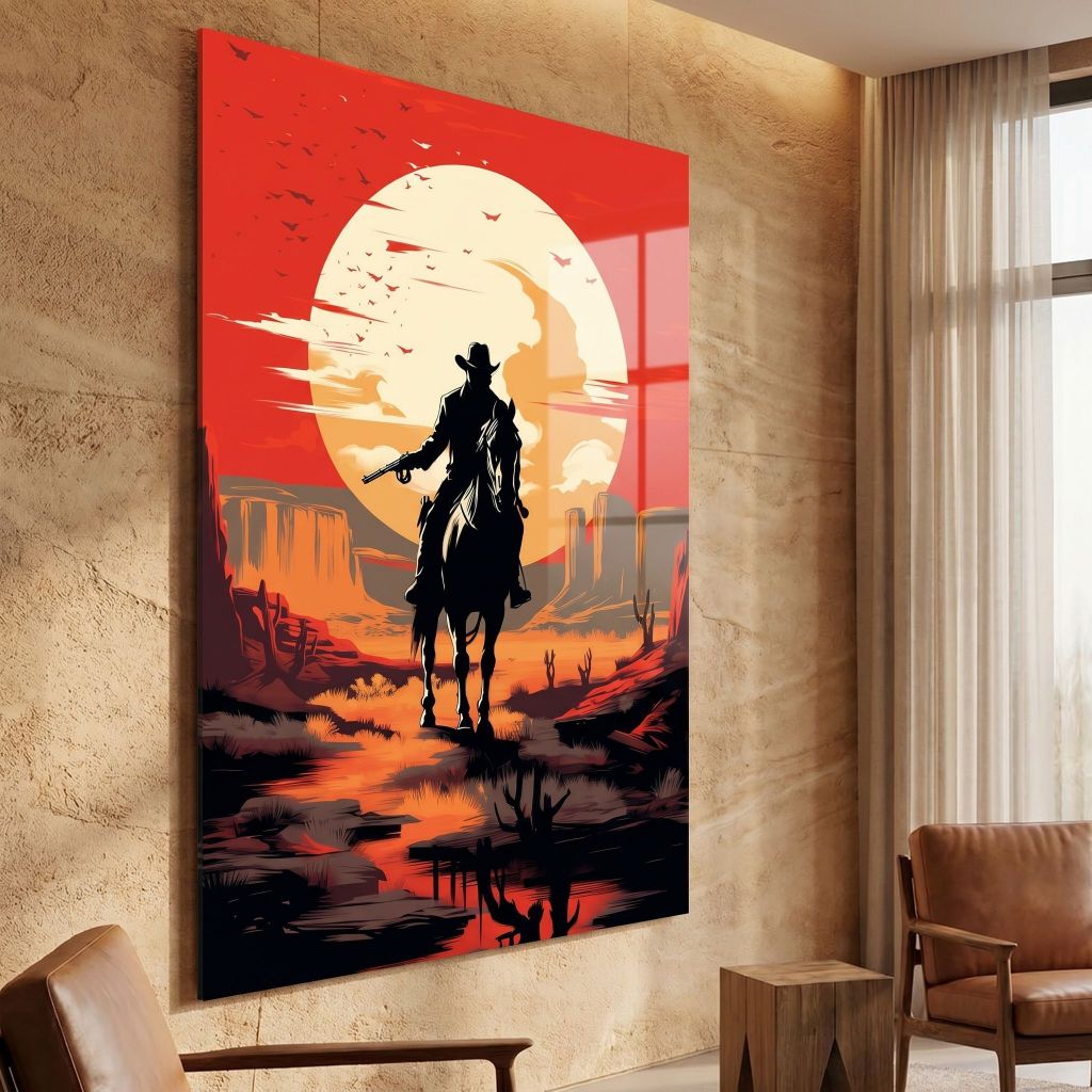 Quadro Parede Decorativo Jogo Red Dead Redemption Fundo Arthur Morgan Cavalo 1 Peça Vários Modelos