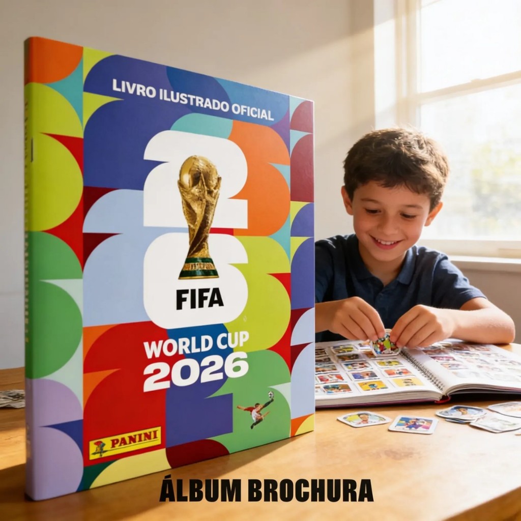 Album Copa Mundo 2026 + 70 Figurinhas Futebol Seleção Brasileira
