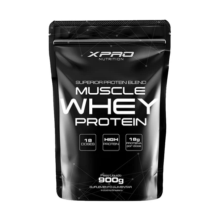 Whey Protein 900g XPro Nutrition Muscle Whey – Alta Proteína, Ganho de Massa