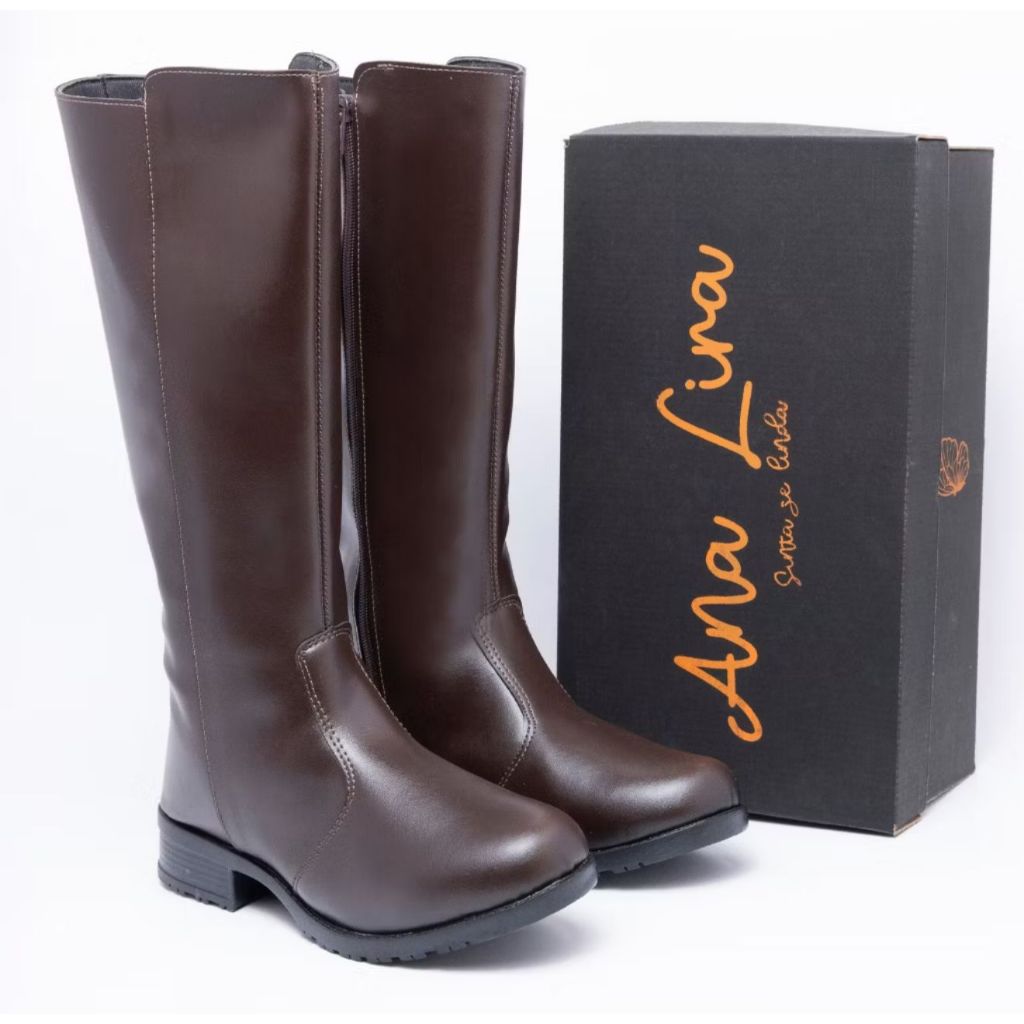 Kit 2 Pares de Bota Feminina Cano Longo Over de Ziper Confortável Ideia Para Dia a Dia Promocao Top — imagem 2 de 2