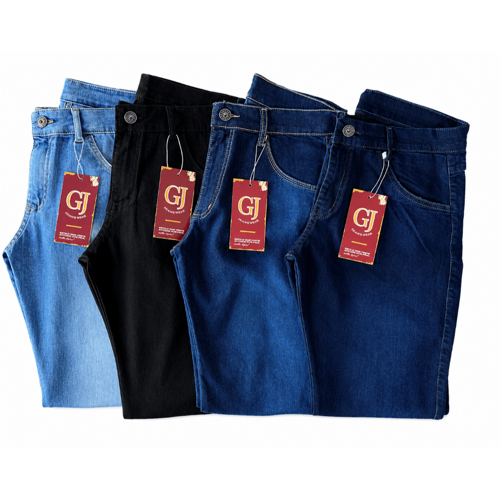 Kit 4 Calça Masculina Jeans Slim Elastano Lycra Premium