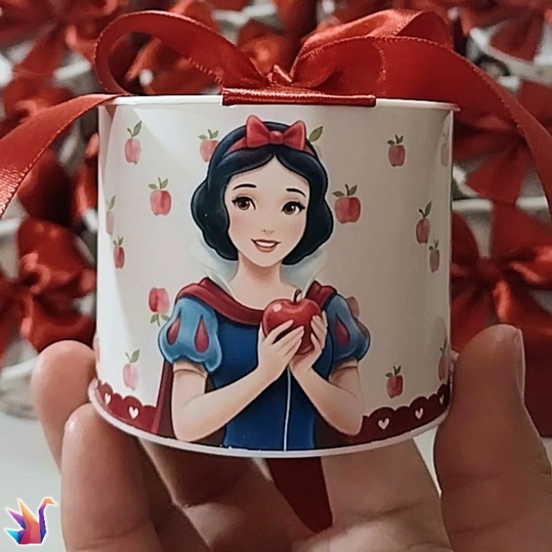 Tubolata Branca de Neve Personalizada 5x6 – Lembrancinha Princesas | Festa Infantil | TODOS OS TEMAS