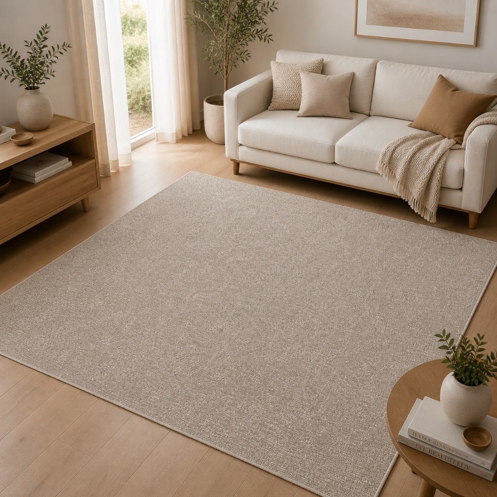 Tapete Jacquard Grande Tons Bege Clean Neutro Decorativo Diversos Tamanhos Sala Quarto Escritório