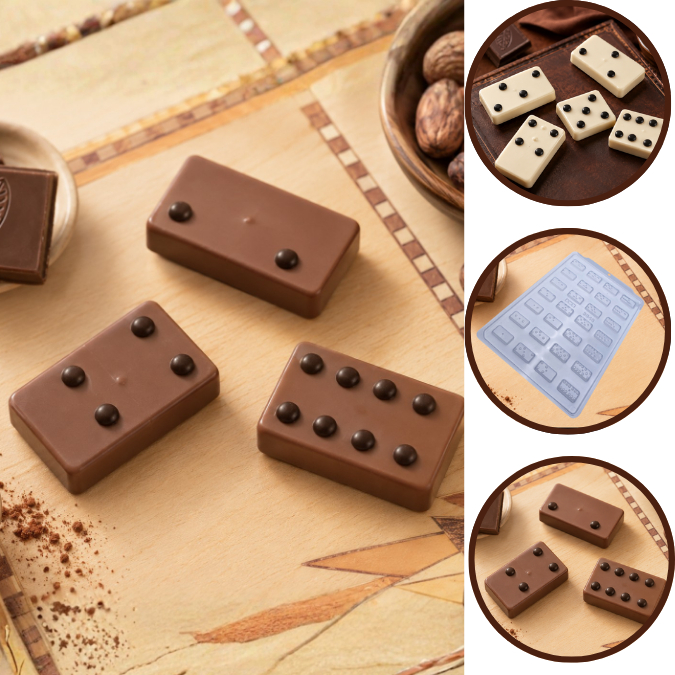 1~5 Forma BWB Simples Semiprofissional, Alto Rendimento Doces Finos Chocolates Cód. 3648 - Dominó (CHOCO)