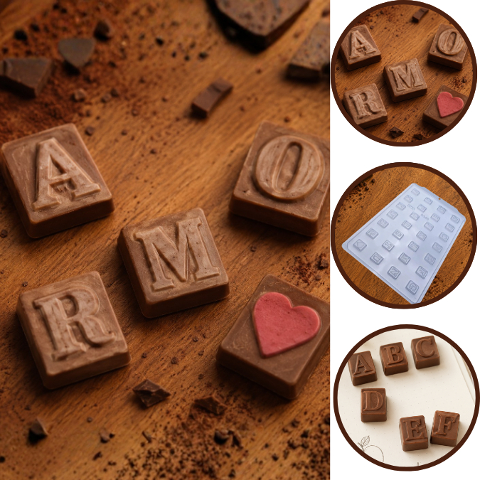 1~5 Forma Bwb Sp Tablete Alfabeto Simples P/ Chocolate Cod-3643 (Bwb Sp Simples) (CHOCO)