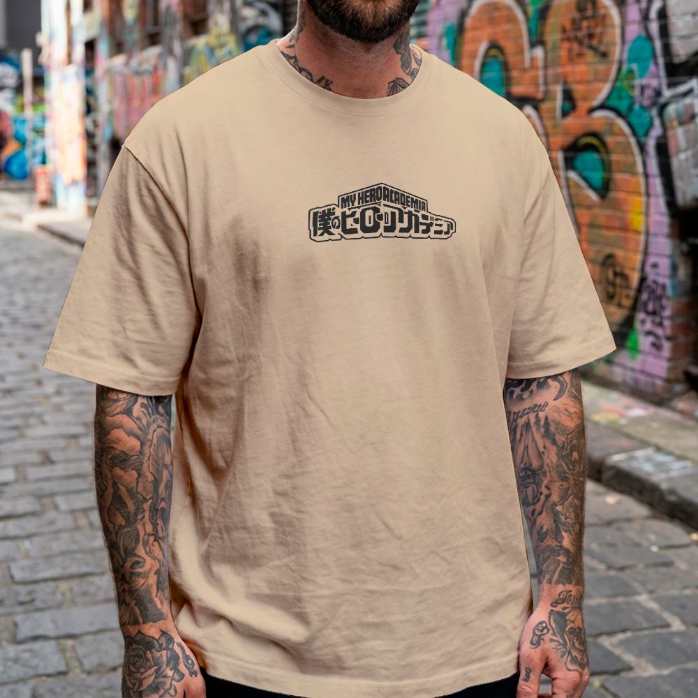 Camiseta Masculina Oversized Estampada MyHero Tshirt Malha Premium Macio e Confortavel
