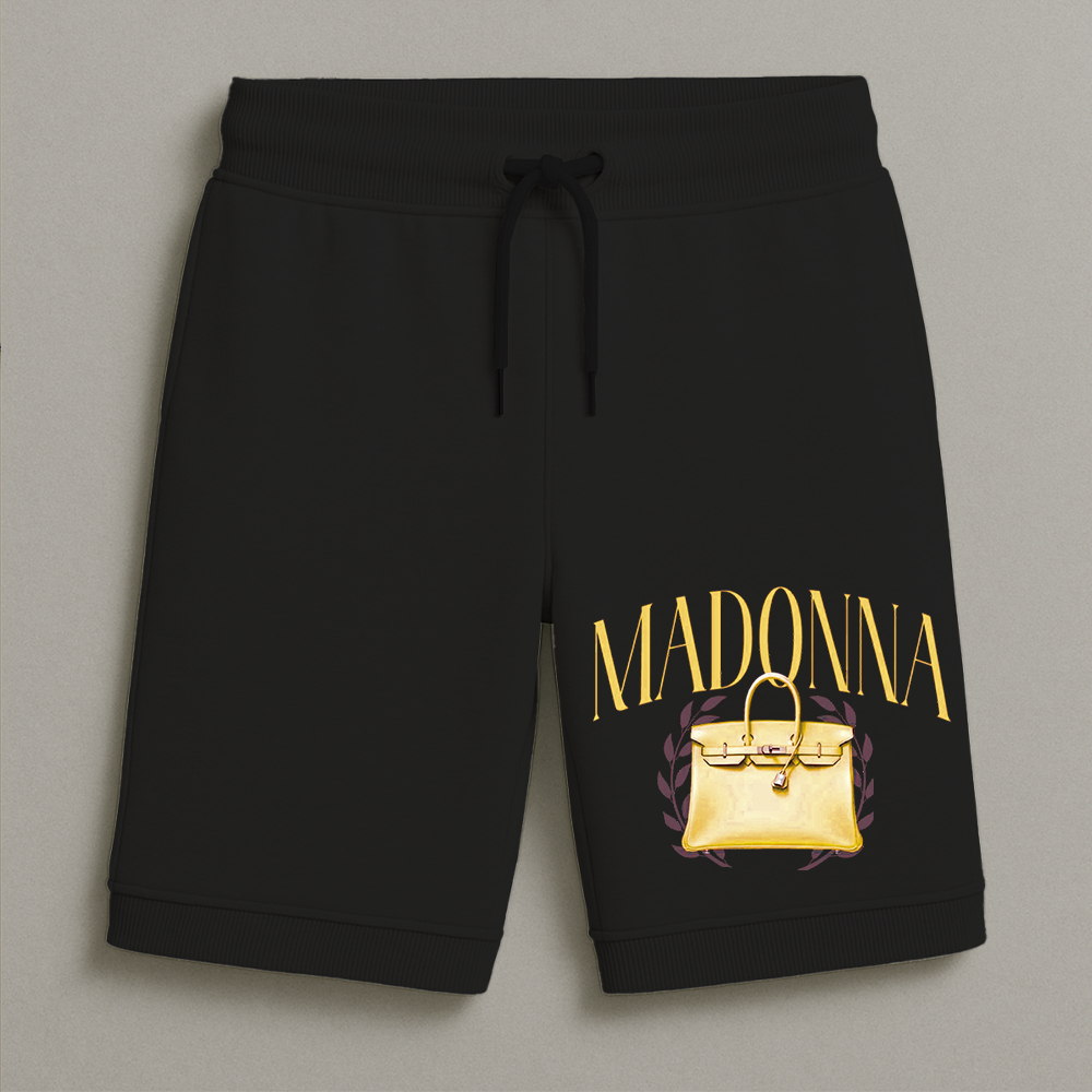 Bermuda Moletom Masculina Infantil Estampada Madona Bolsa Conforto Streetwear Do Tamanho 8 16