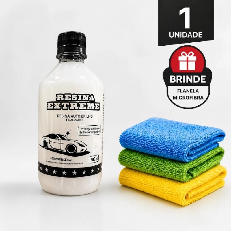 Resina Automotiva Extreme 500ml Vitrificação e Brilho Intenso + flanelinha de microfibra de brinde
