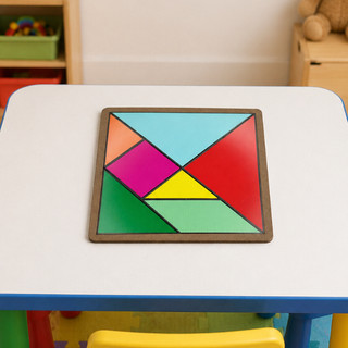 Brinquedo Educativo Tangram MDF Colorido Jogo Pedagógico Formas Geométricas