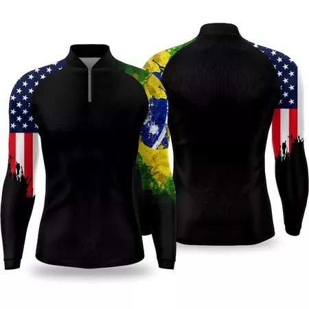 Camisa Blusa De Pesca/Esportes EUA I BRASIL Com Proteçao UV50