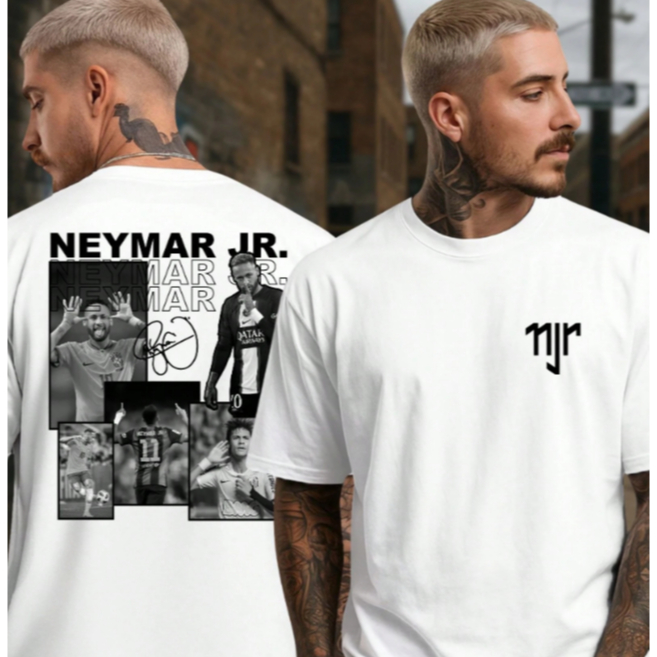 Camiseta Unissex Neymar Jr Jogador de Futebol Craque Atacante Seleção Brasileira Menino Ney NJR