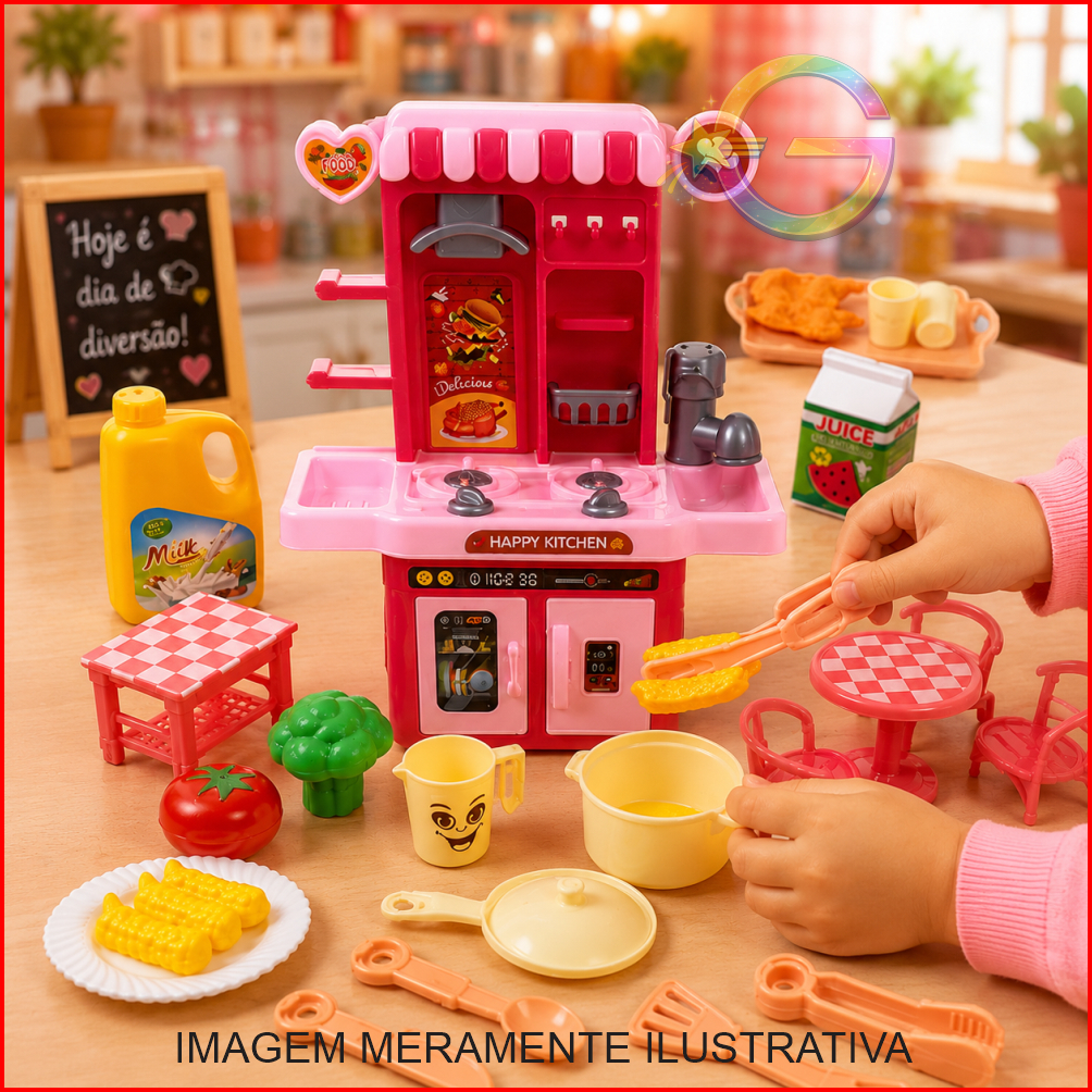 Cozinha Infantil Completa Com Panelinhas Acessórios Brinquedo Menina - Kitchen Play House – 24 Pçs