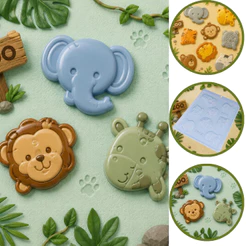 1~10 FORMA SIMPLES ANIMAIS CÓD.:9912 - (M1) EM ACETATO BWB PARA BOMBOM, DOCES DE CHOCOLATE E CONFEITARIA. (CHOCO)