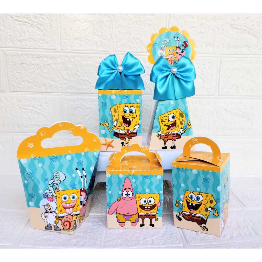 Kit Festa Personalizado Bob Esponja I Caixinhas Personalizadas Bob Esponja I Lembrancinha Aniversário Bob Esponja