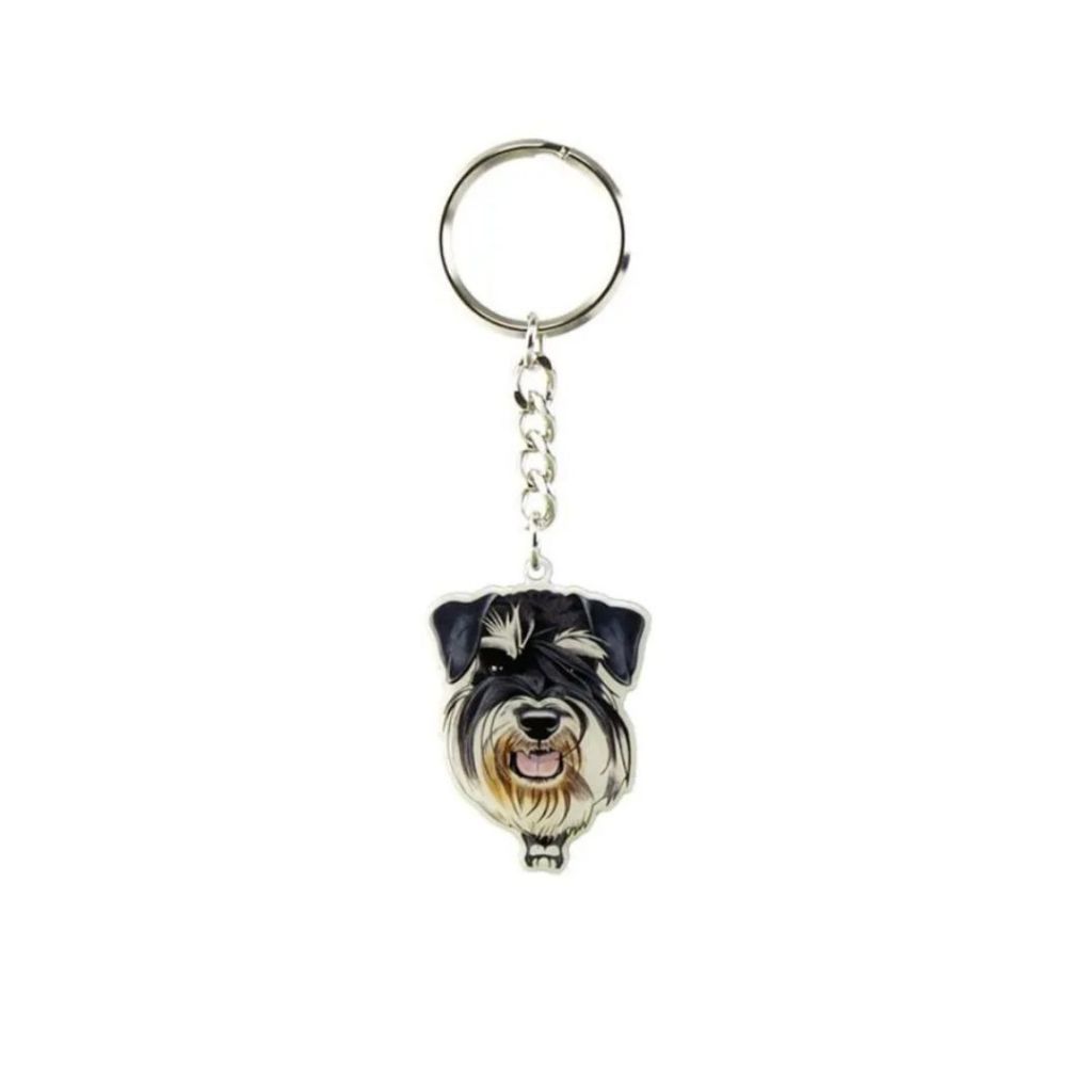 Chaveiro de Metal Heads Cachorro Raça Schnauzer