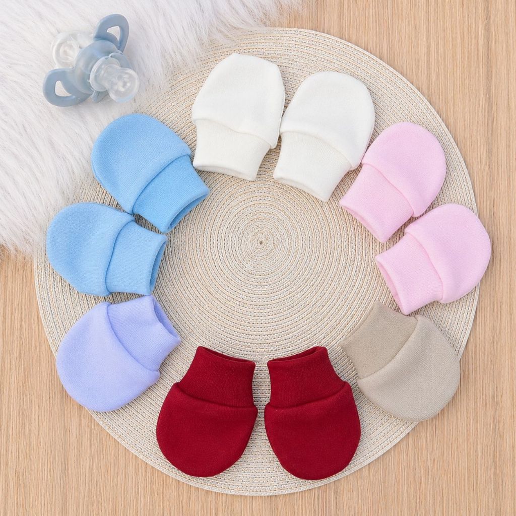 3 ou 6 pares de Luva Bebê Recém Nascido em Suedine 100% algodão Enxoval Menino e Menina Luvinha Luvinhas bebe