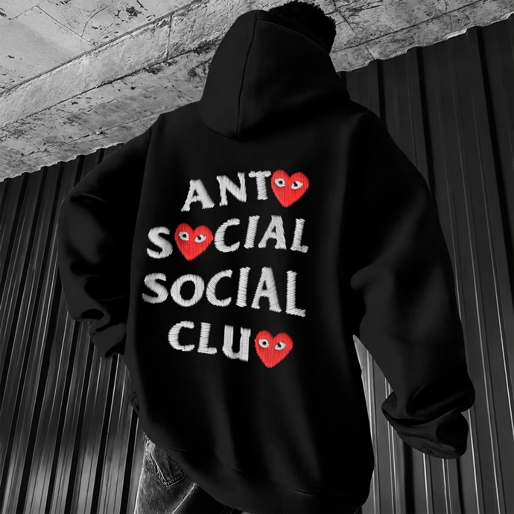Moletom Blusa de Frio  Anti Social Social Club Preto Quente E Confortável Sad Boy
