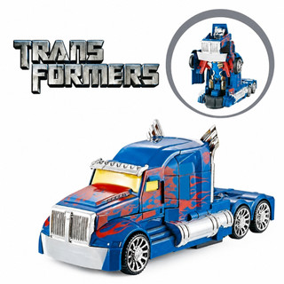 Brinquedo Carrinho Caminhão Transformes Vira Robô Optimus Prime Luzes e Som Bate e Volta Gira 360