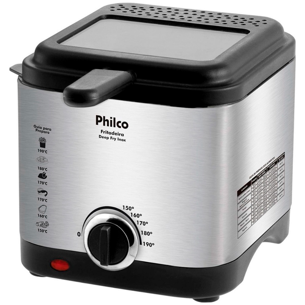 Fritadeira Deep Fry A Oleo Com Cesto Removivel 1,8l 900w Philco
