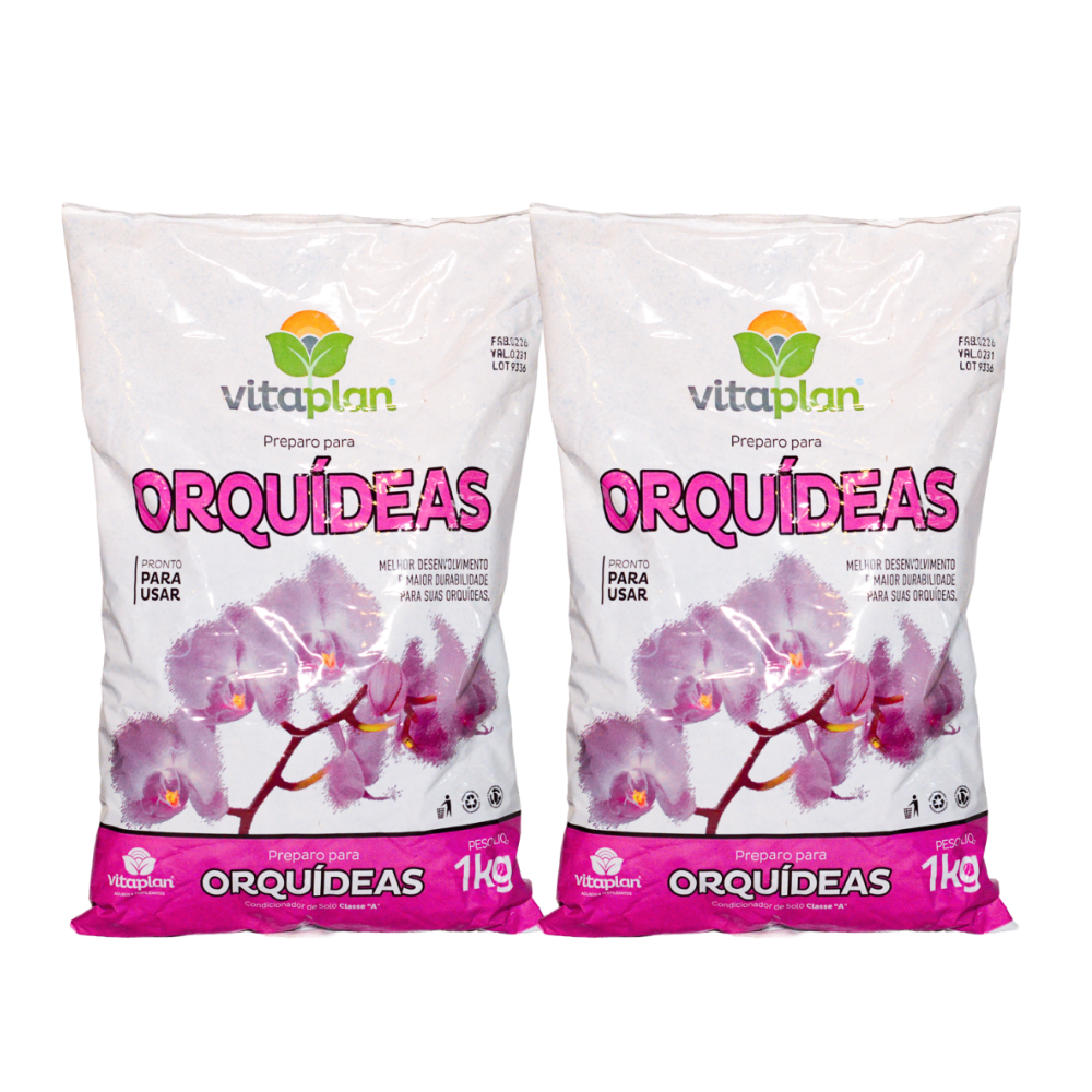 Kit 2 Substrato Orquídeas Especial Para Plantio 1kg Vitaplan