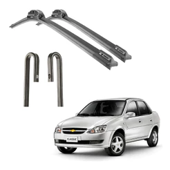 Par Palhetas Limpador De Parabrisa Dianteiro Para Chevrolet Celta 2004 Até 2015 Frete Grátis e Full