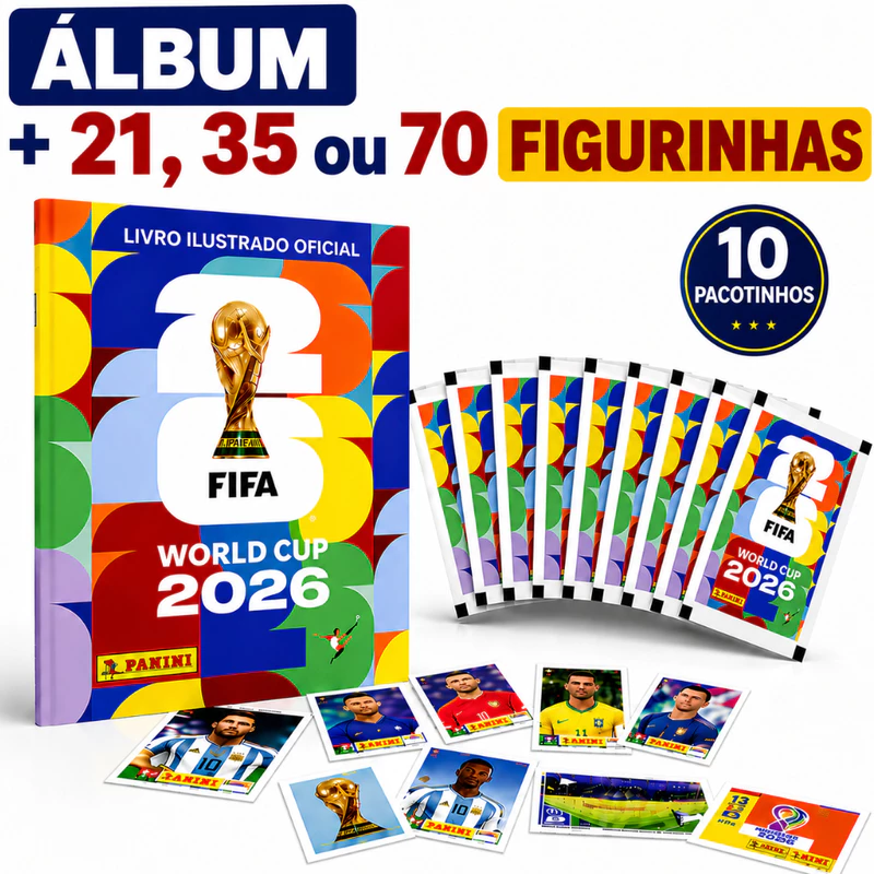 Colecione a Copa: Álbum + 70 Figurinhas! ⚽