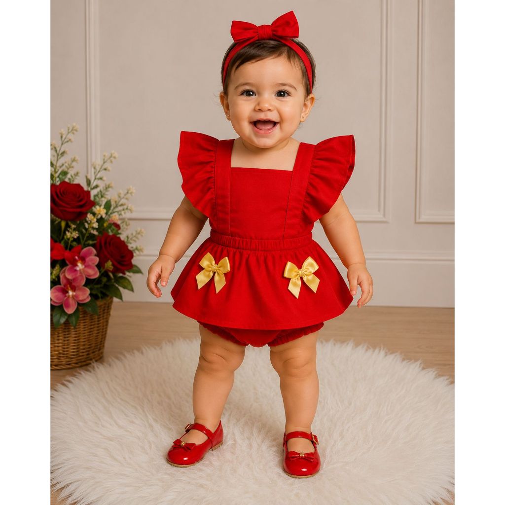 Jardineira Romper Salopetes Bebê Menina Body Temático Book Festa Mesversário ensaio temático