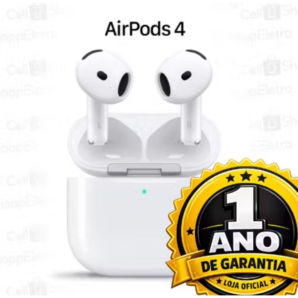 【Original】Fone Air Pods 4 Cancelamento de Ruído Ativo 1 Ano De Garantia Lacrado Entrega Já.