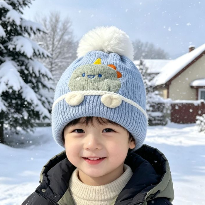 Touca Infantil Gorro Bebês De Lã Forrada C/ Pelinho Pompom